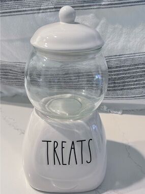 Rae Dunn White TREATS Ceramic & Glass Treat Canister